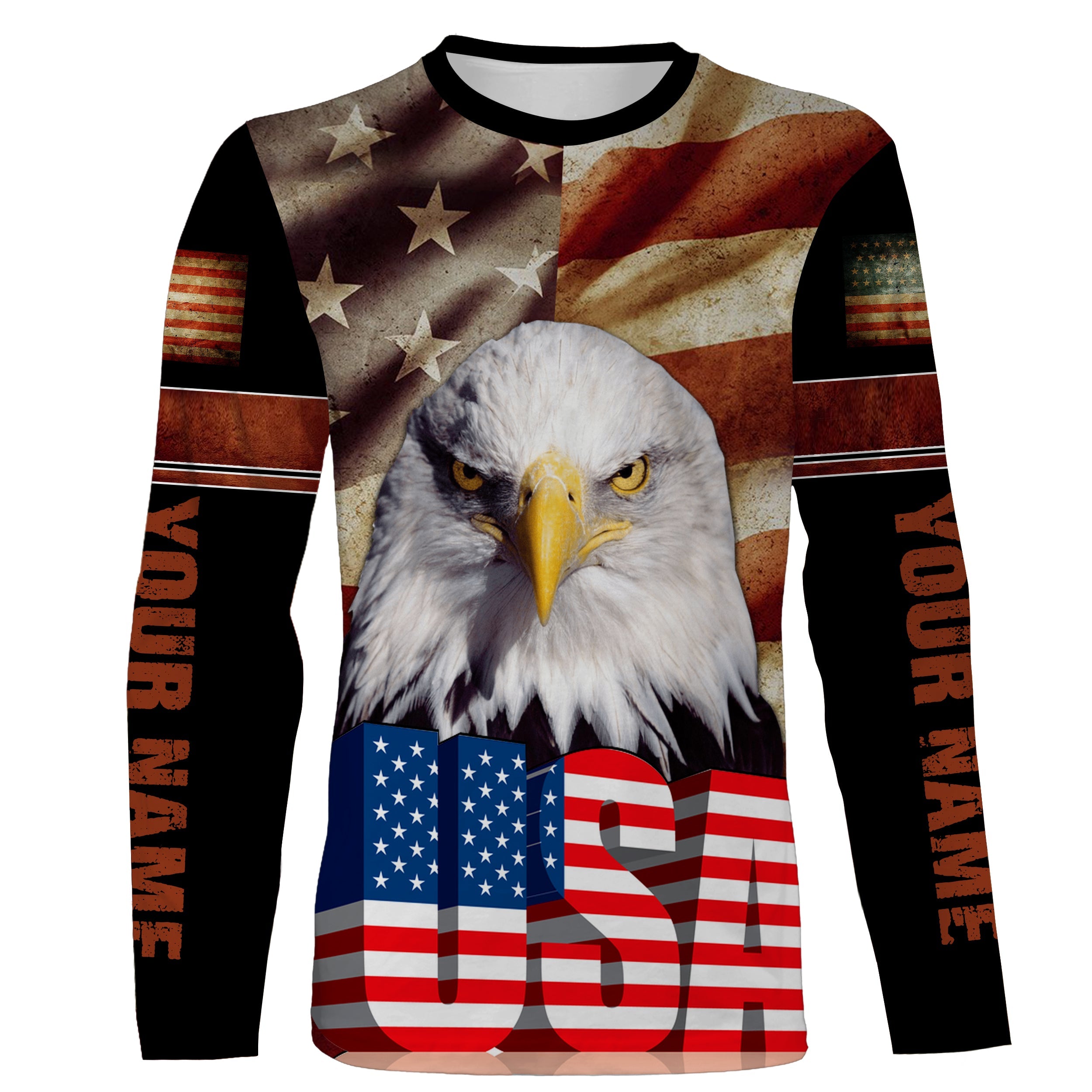 Usa Letter American Flag Eagle Custom Name 3D Full Printing Shirt, Hoodie – Eagle Love Eagles Patriotic Gift For Men Women Nqs2885