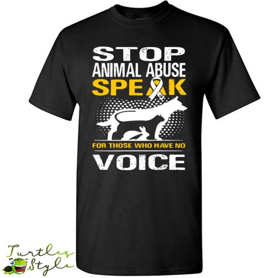 Stop Animal Abuse Speak For Those Who Have No Voice – Gildan Short Sleeve Shirt