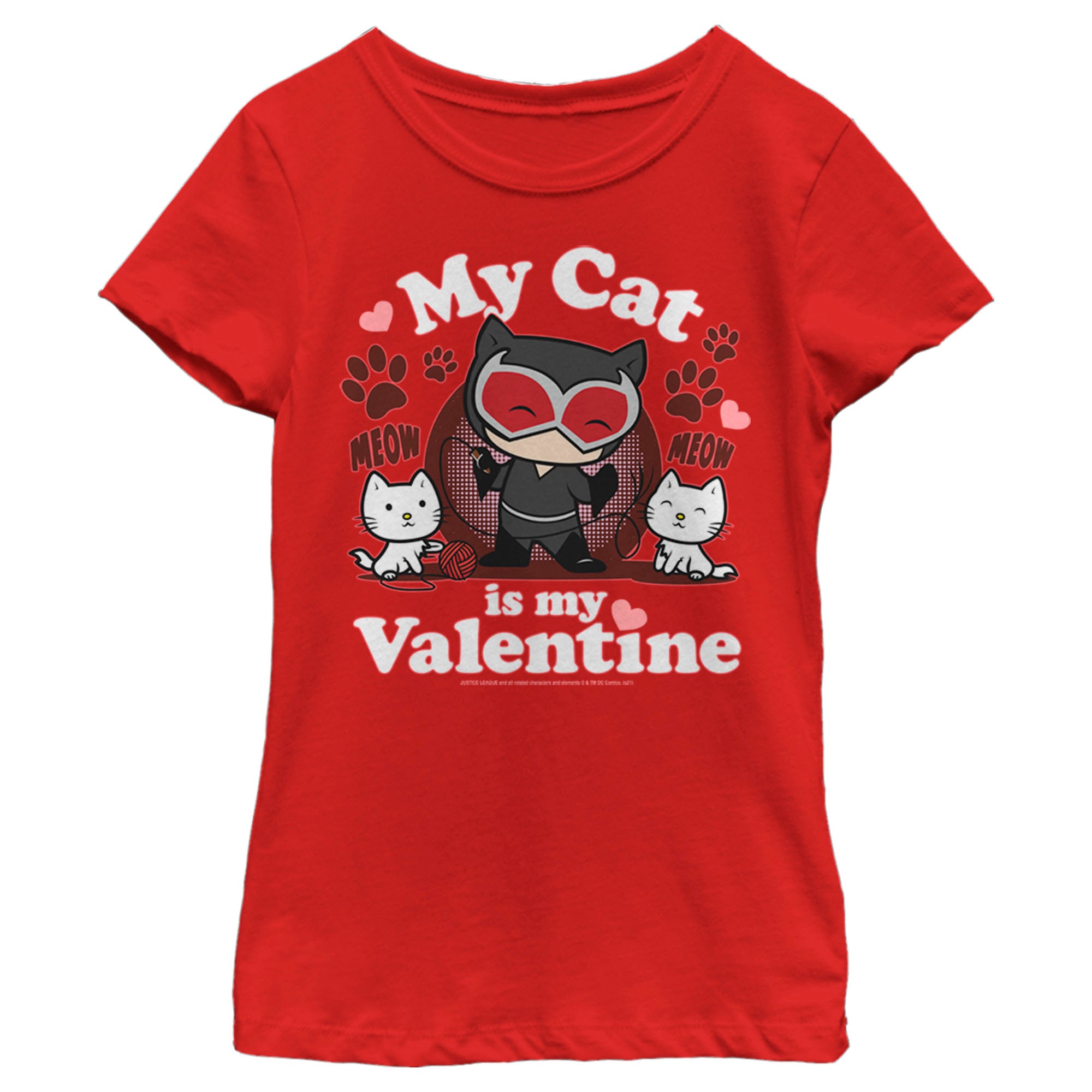 Girl’S Batman Catwoman My Cat Is My Valentine T-Shirt