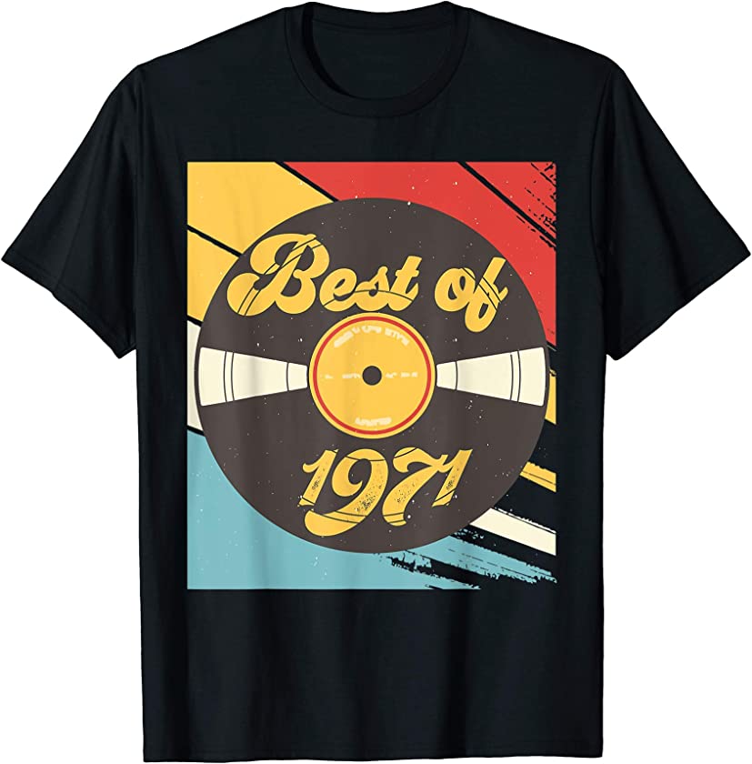 50th Birthday Gift Vinyl Record Vintage 1971 T-Shirt