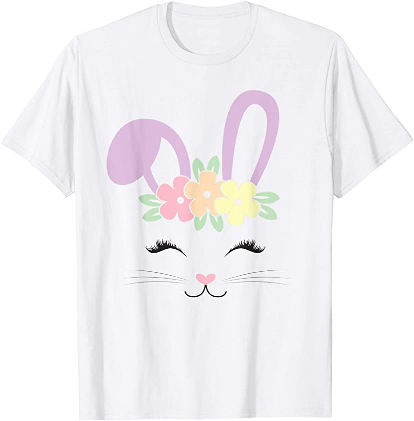 Cute Easter Bunny Face Tee For Girls and Toddlers T-Shirt