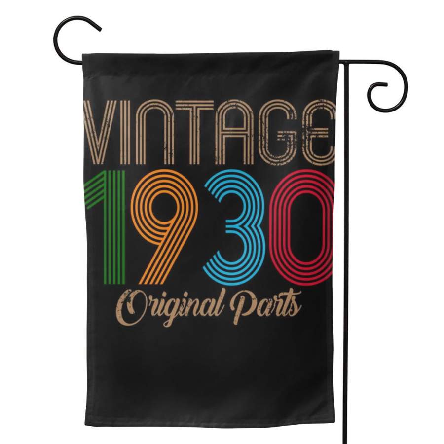 2 Pcs Garden Flag Vintage 1930 Original Parts 90th Birthday Horizontal Poster 12.5″x18″ -Mothers Day, Birthday Gifts for Mom, Dad, Wife, Husband, Daughters, Grandma, Friends