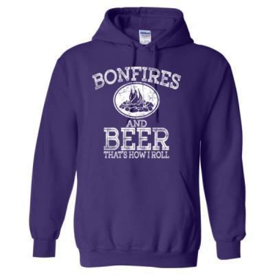 AGR Bonfires And Beer Thats How I Roll – Heavy Blend™ Hooded Sweatshirt