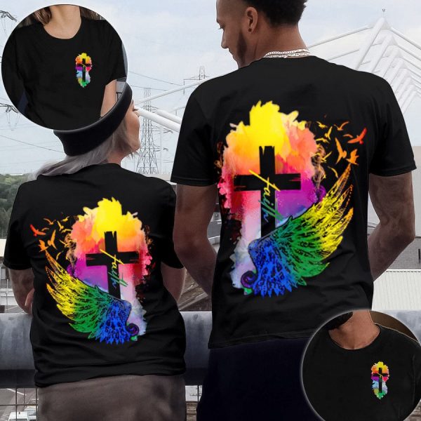 Faith Angle Couple Hoodie Love Angle Couple Set Water Color