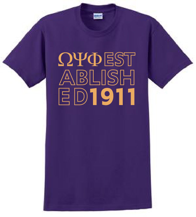 Omega Established Year T-Shirt – Omega Psi Phi