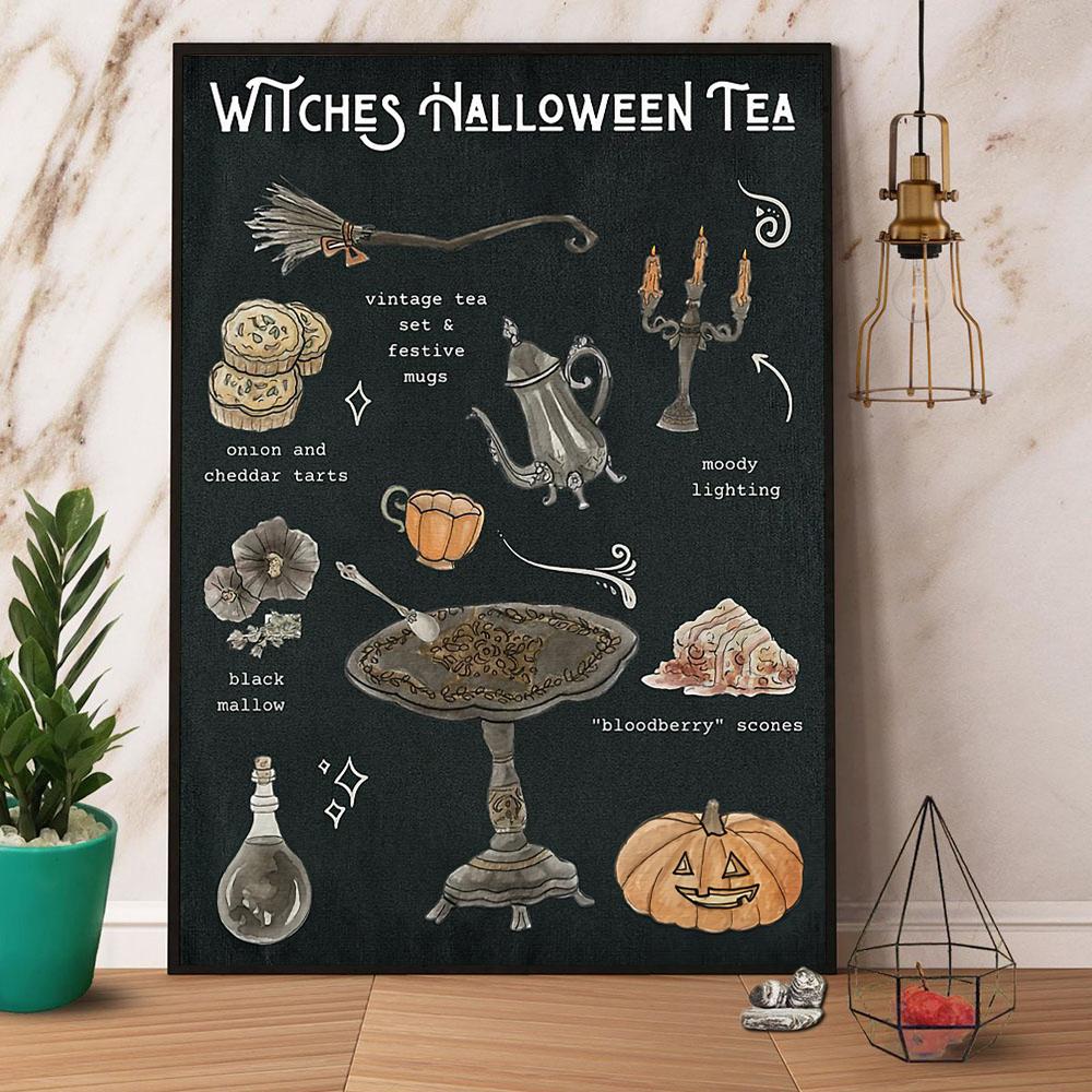 Witches Halloween Tea Party Canvas Poster Wall Art