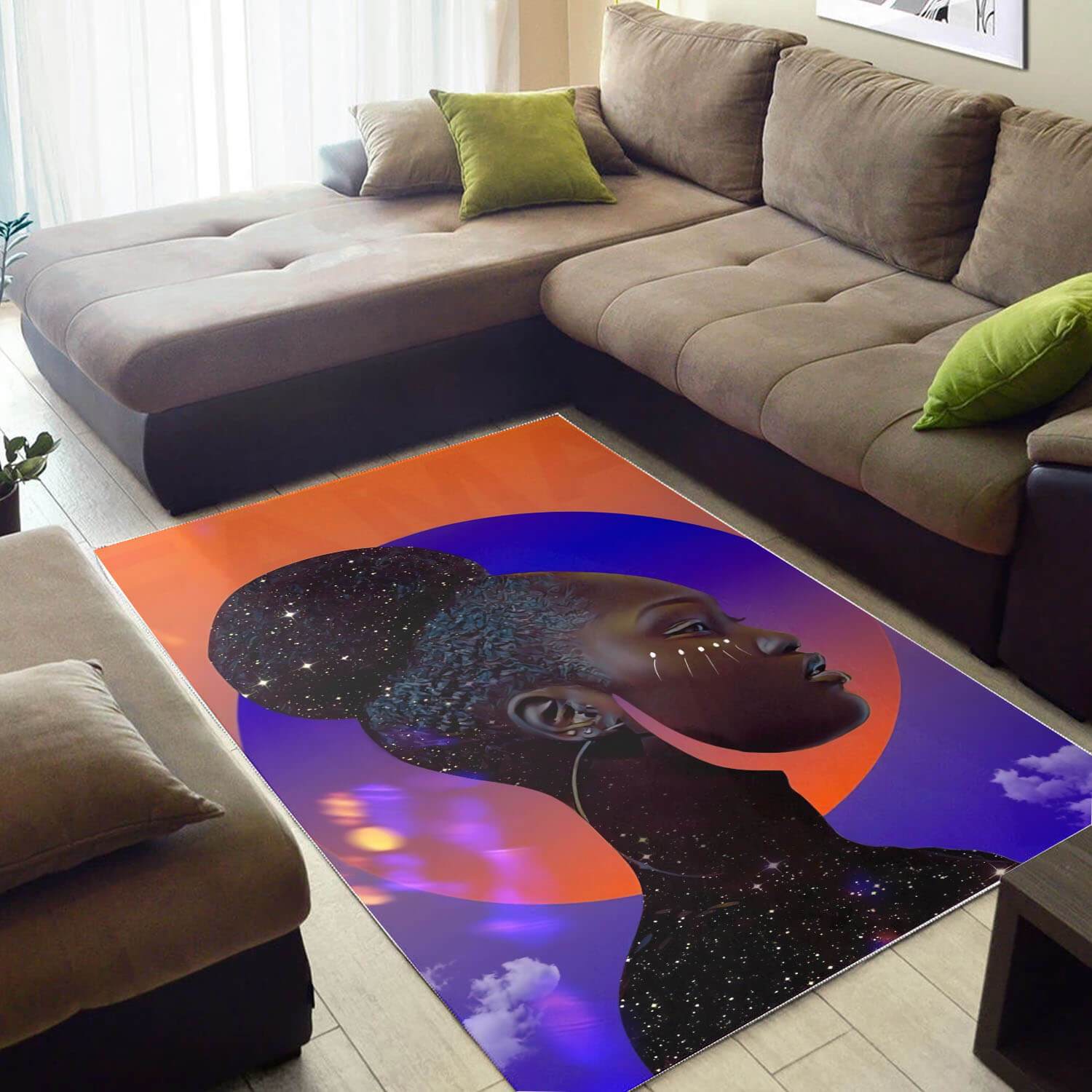 African Area Rug Pretty Melanin Afro Girl Carpet African Design Afrocentric Decorating Ideas WBG03493