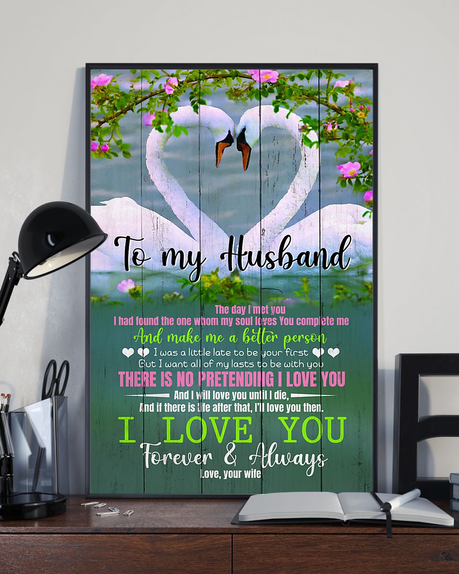 To My Husband - Swan - I Love You - Poster 131 - Poster Art Design