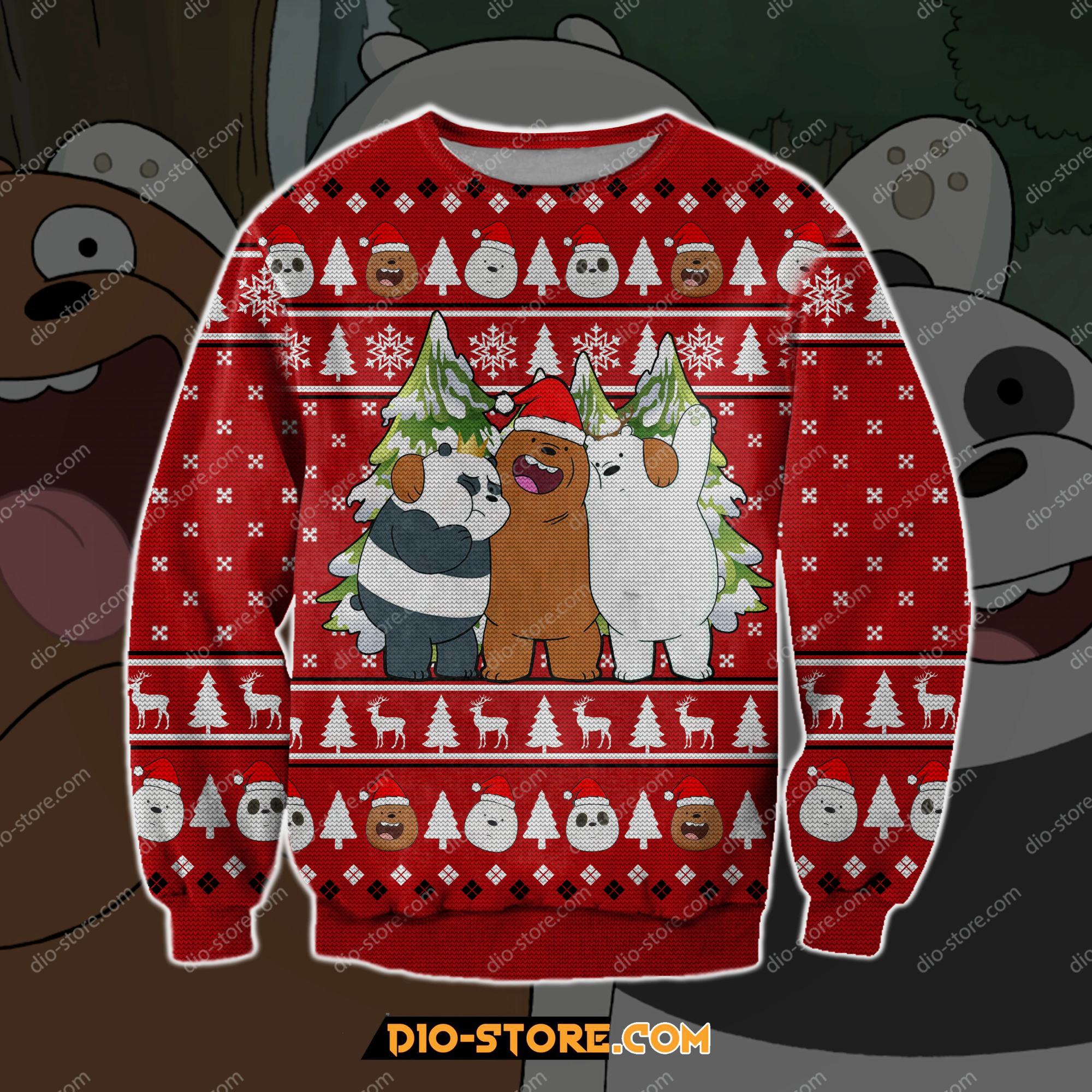 We Bare Bears 3D Print Ugly Christmas Sweatshirt Hoodie All Over Printed Cint10183