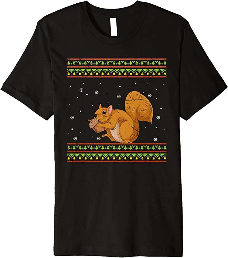 Ugly Christmas Squirrel Lover Xmas Forest Animal Squirrel Premium T-Shirt