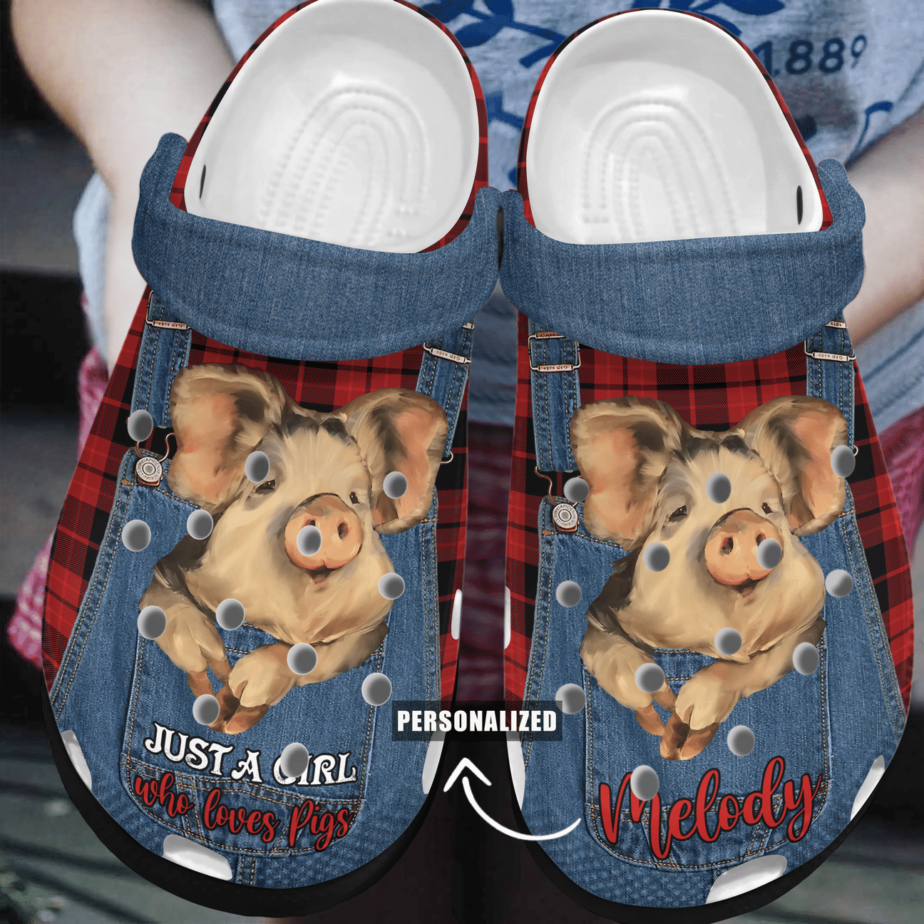 Just A Girl Who Loves Pigs Personalized Clog, Custom Name, Text, Color, Number Fashion Style For Women, Men, Kid, Print 3D