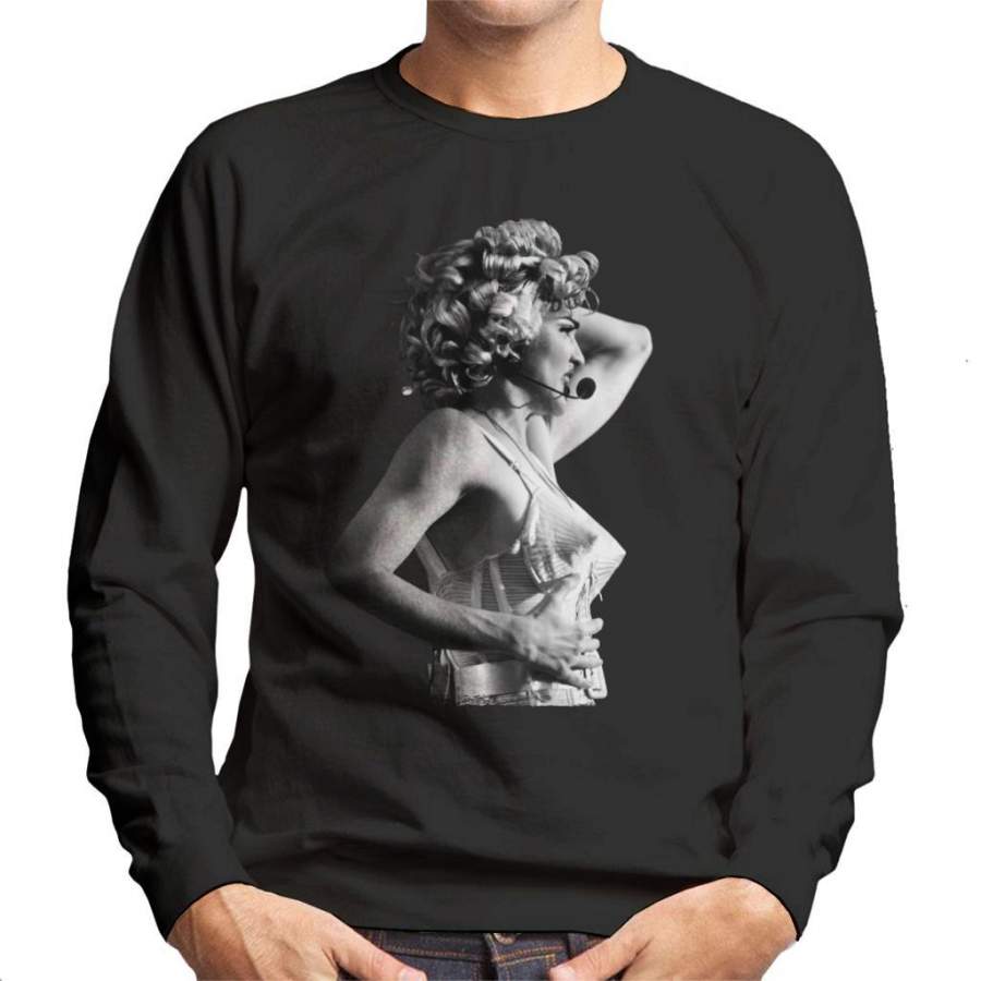 Madonna Black And White Cone Bra Corset Blonde Ambition Tour 1990 Men’s Sweatshirt