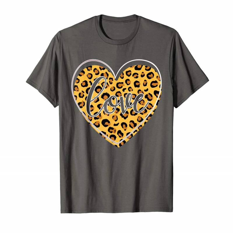 Valentine’s Day Heart Gifts Love Leopard Printed T-shirt