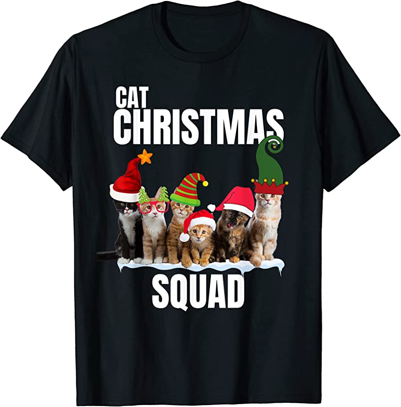 Cat Christmas Squad Kittens And Cats Ugly Christmas Sweater T-Shirt