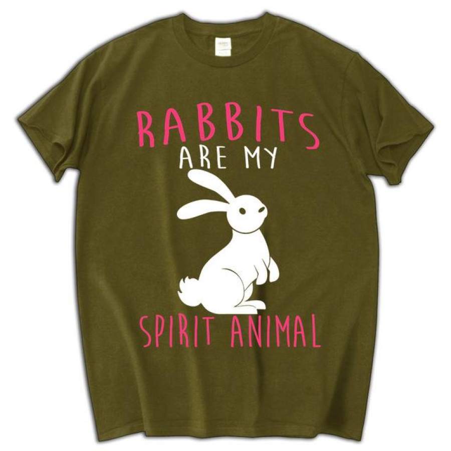 men t shirt Rabbits Are My Spirit Animal men tee shirt short sleeve hip-hop punk style t-shirt cotton