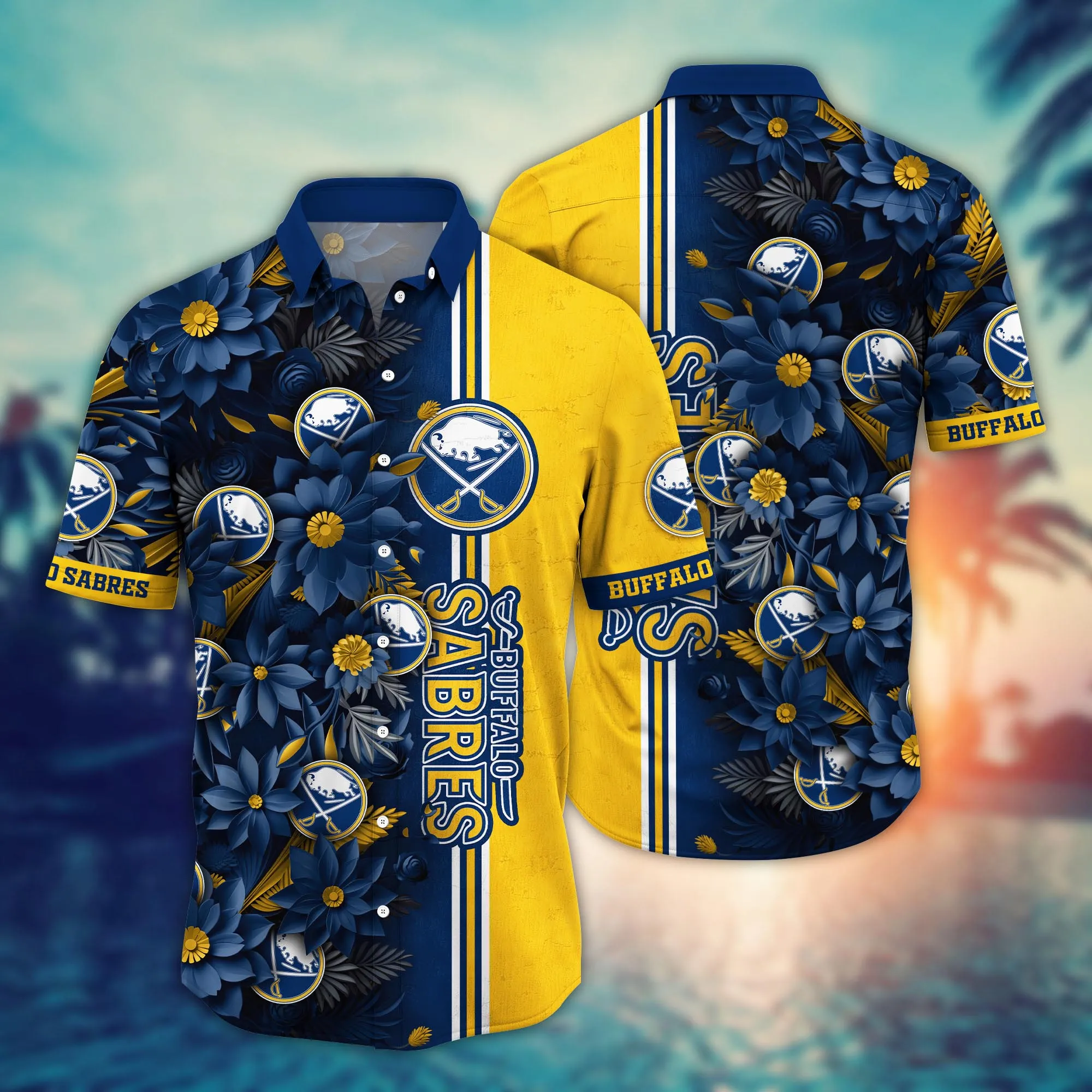 Buffalo Sabres Nhl Hawaiian Shirt Custom Camping Aloha Shirt