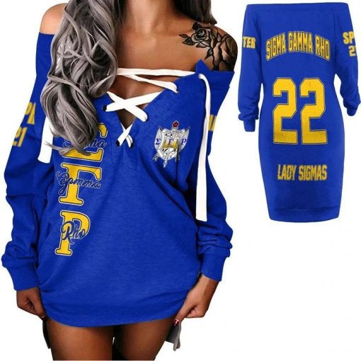 Sigma Gamma Rho (Blue) Lace-Up Long Sweatshirt