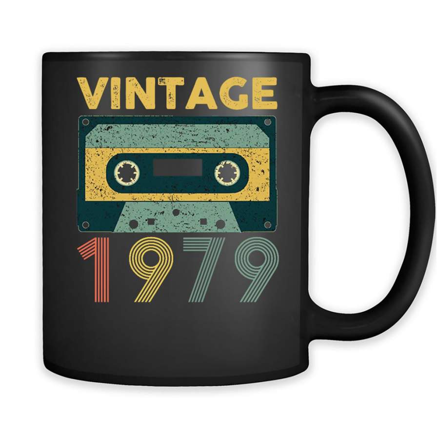 40th Birthday Gift Vintage 1979 Year Old Mixtape – Full-Wrap Coffee Black Mug