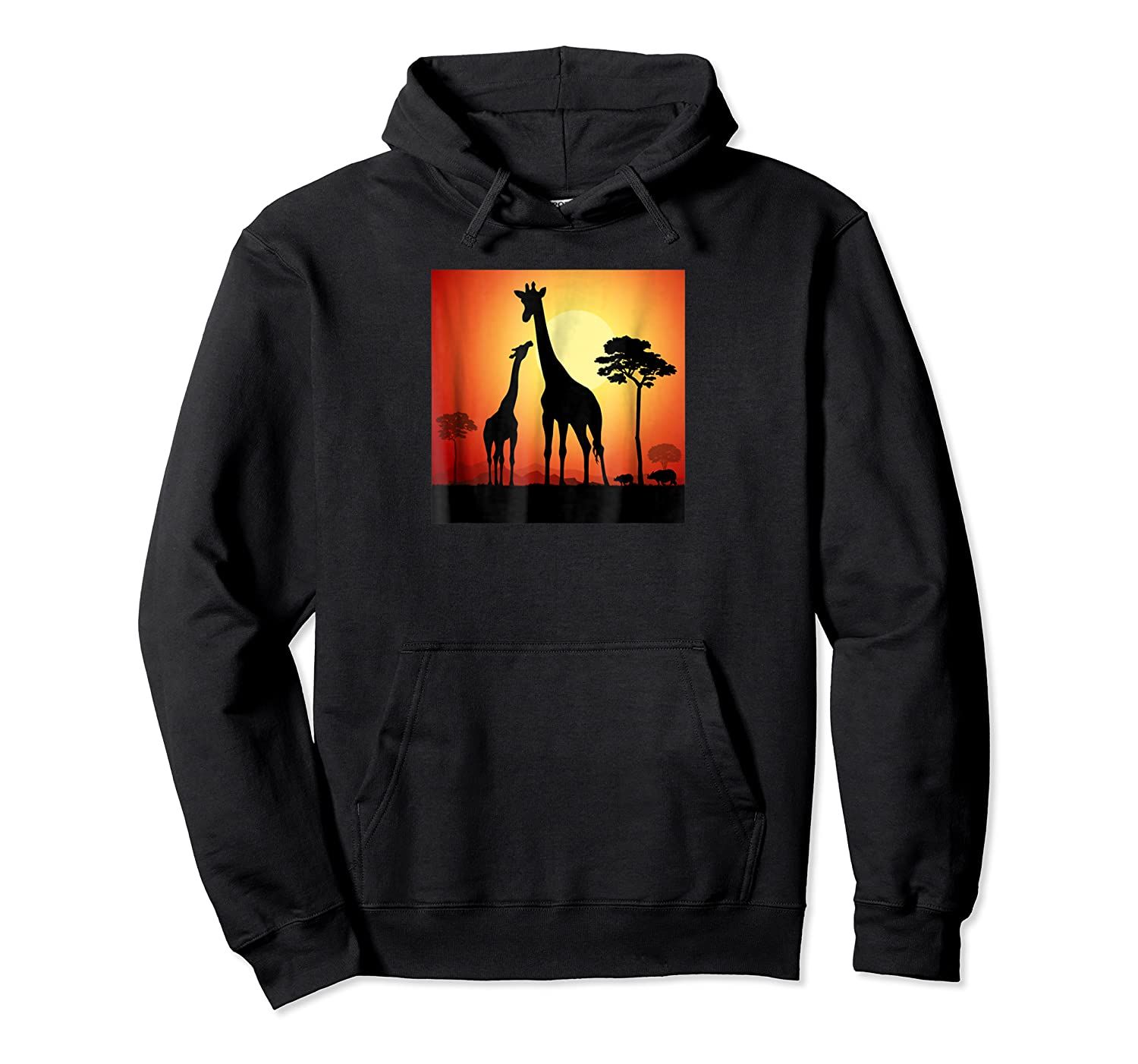 Sunset View of the African Giraffe Safari Pullover Hoodie, T-Shirt, Sweatshirt