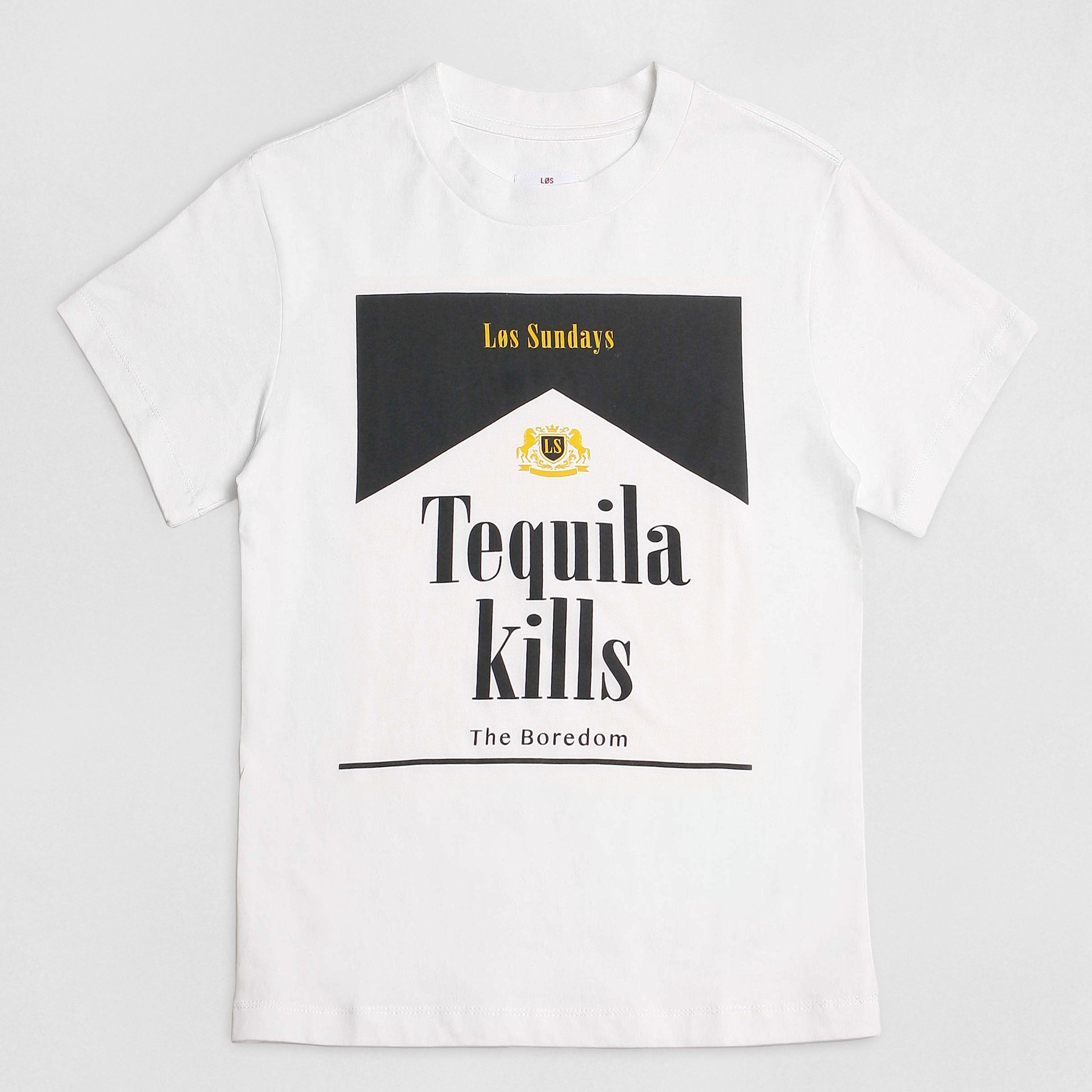 The Tequila Kills Tee – White/Black