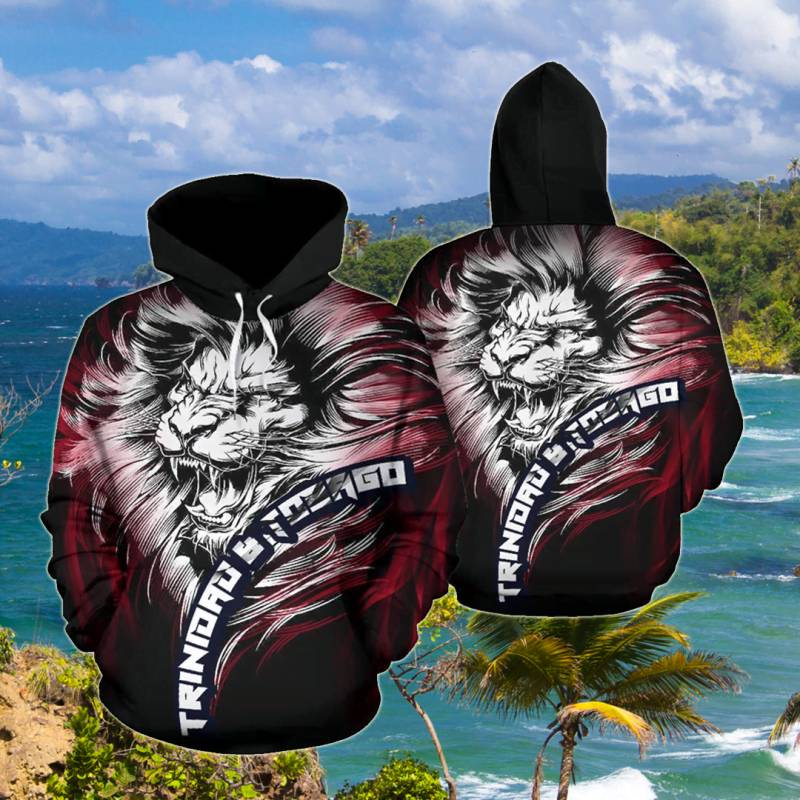 Trinidad And Tobago Lion Black All Over Print Hoodies