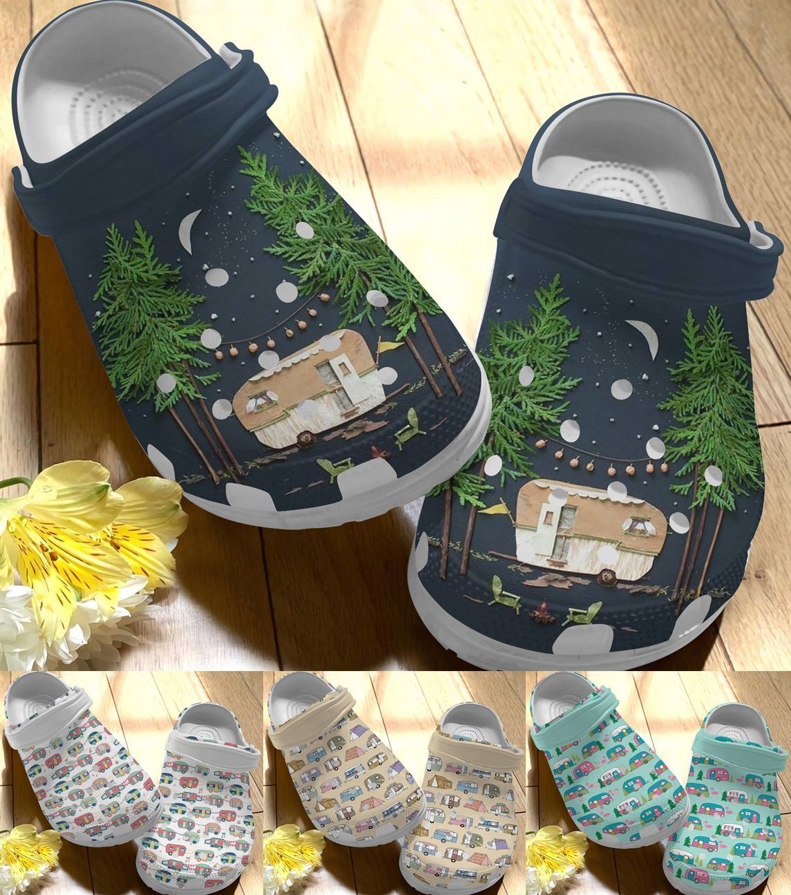 Camping Personalized Clog, Custom Name, Text Camping Lover Collection, Fashion Style For Women, Men, Kid, Print 3D