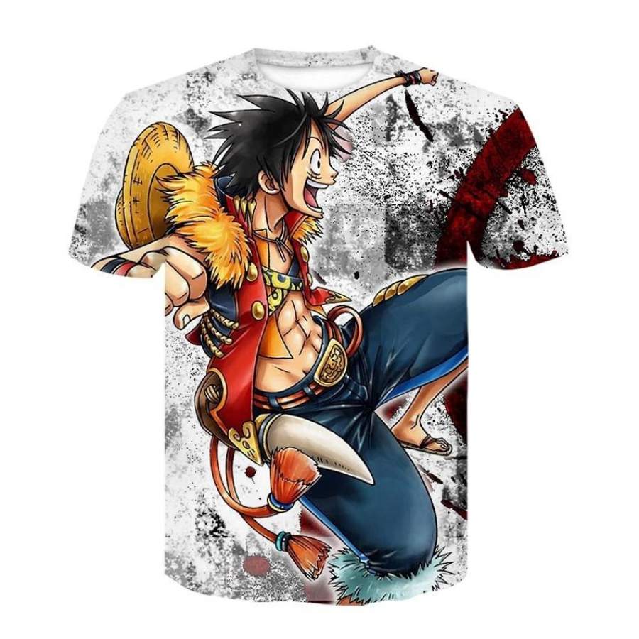 2019 new One Piece Luffy T shirt casual tshirt O neck streetwear man t-shirt