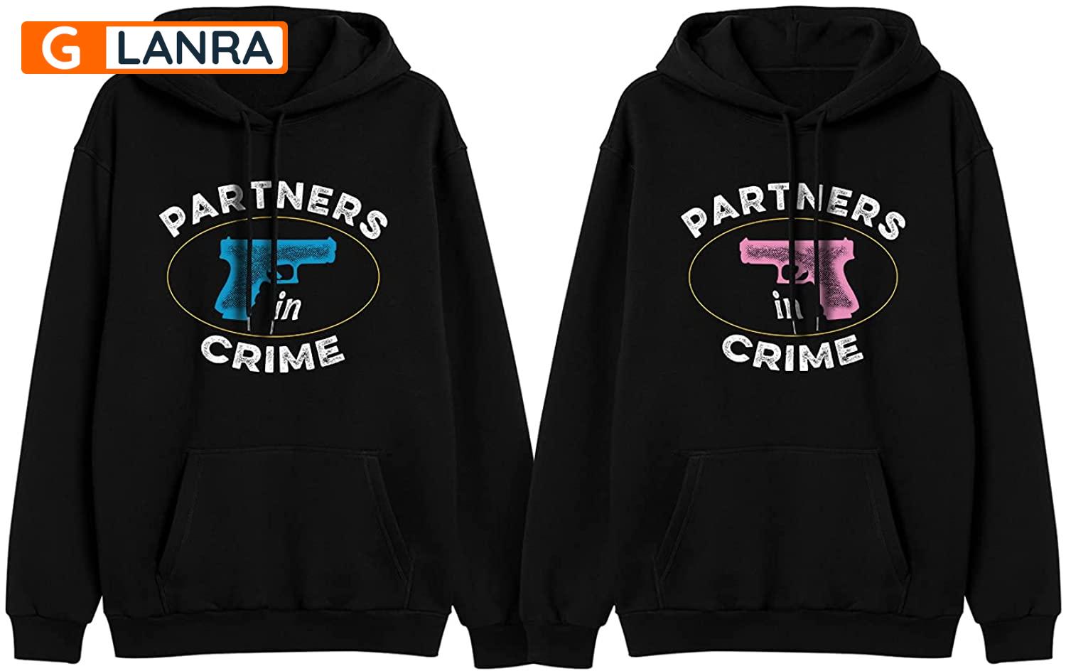 Partners In Crime Hoodie, Crime Couple Hoodie, Matching Couple Hoodie, Gun Hoodie, Husband Wife Hoodie, Unisex Sweater, Sweatshirt