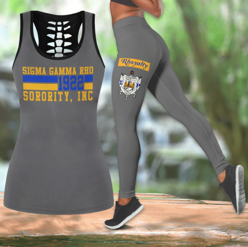 Sigma Gamma Rho 1922 Sorority Inc Smoke Gray Tank-Top And Legging 3D All Over Print