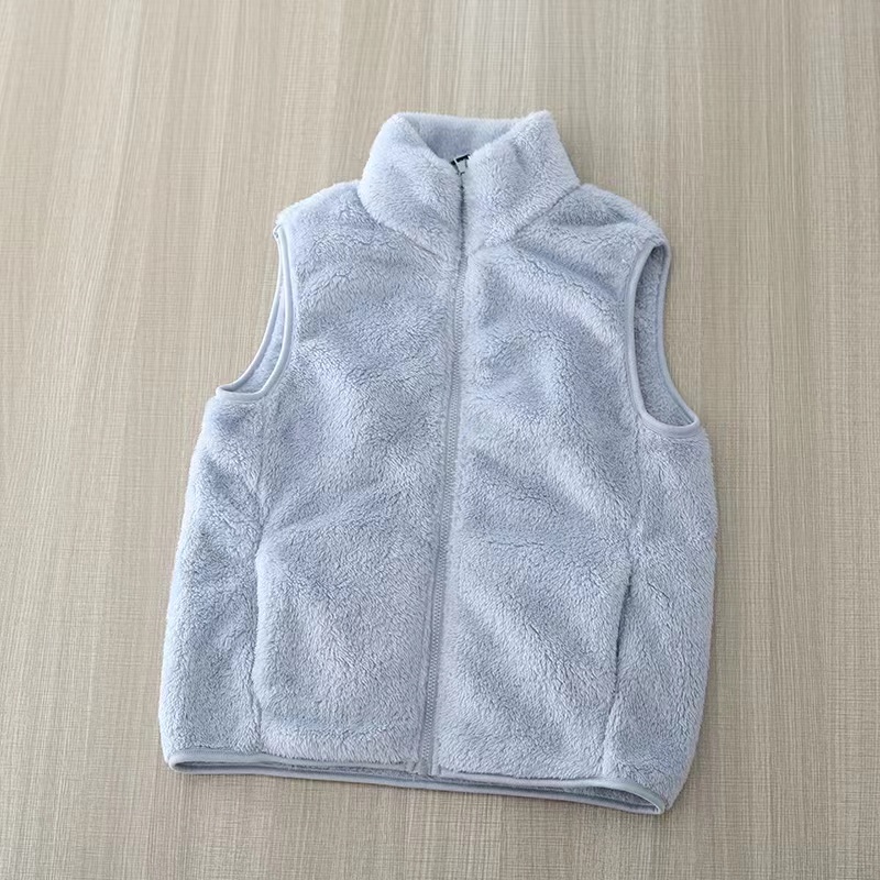 Vest Female Coat 2022 Autumn And Winter New Soft Warm Fleece Solid Color Stand-up Collar Zipper Casual Plush Women’s Vest alx