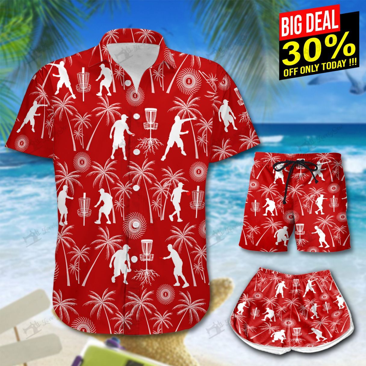 Disc Golf Palm Tree Hawaiian Shirt Shorts Ha59602