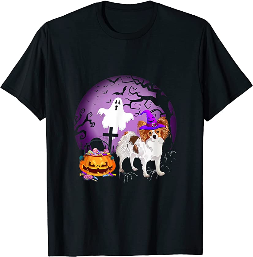 Papillon Dog Candy Pumpkin Halloween Lover T-Shirt