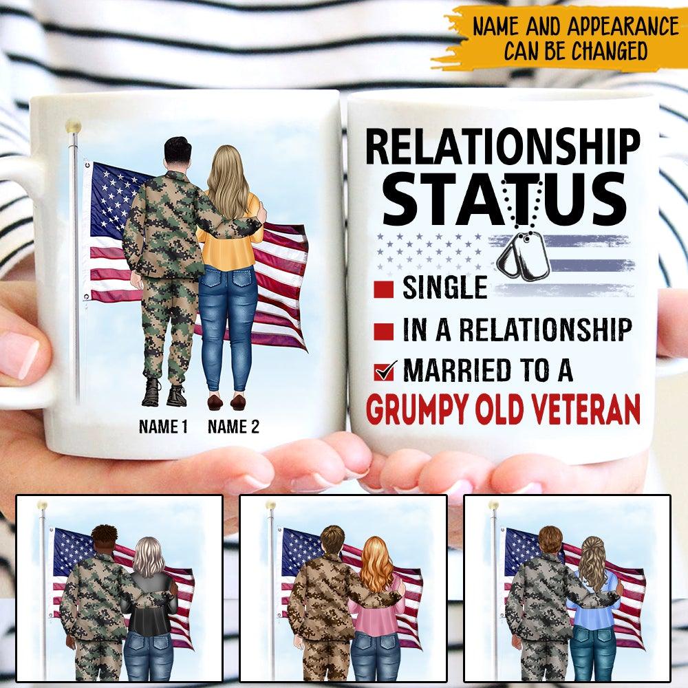 Veteran’S Wife Custom Mug Relationship Status Personalized Gift