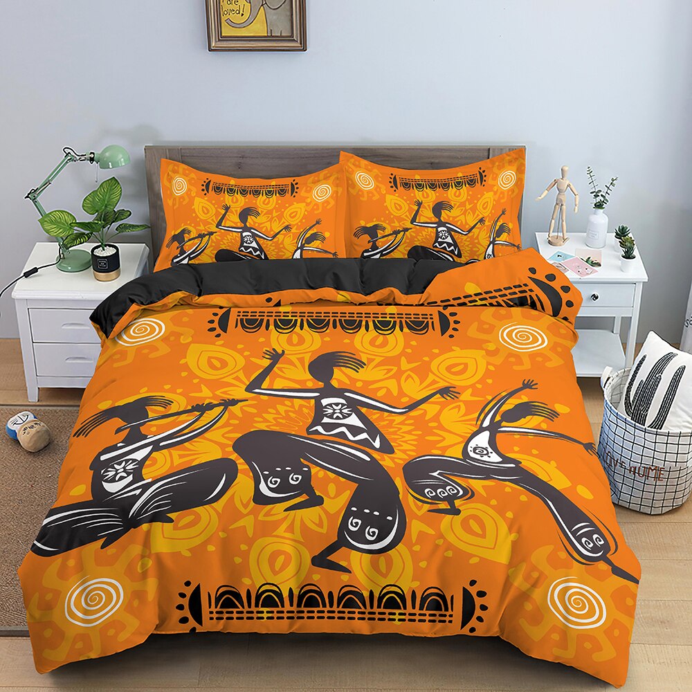 3D African Women Bedding Cover Black Tribal Girl Duvet Cover With Pillowcase  Cover Single Twin Full Queen King