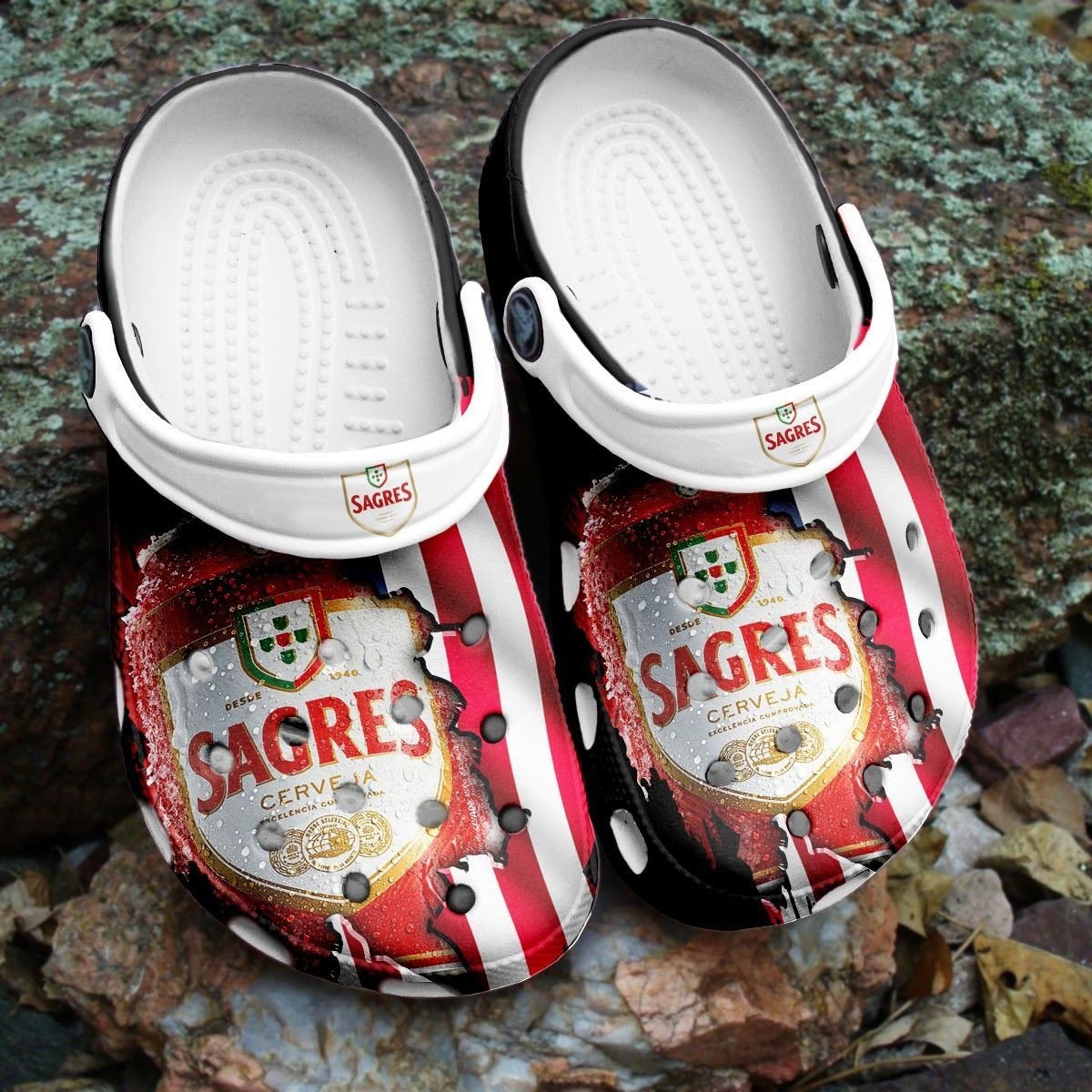 Sagres Beer Gift For Fan Classic Water Rubber Crocs Crocband Clogs, Comfy Footwear