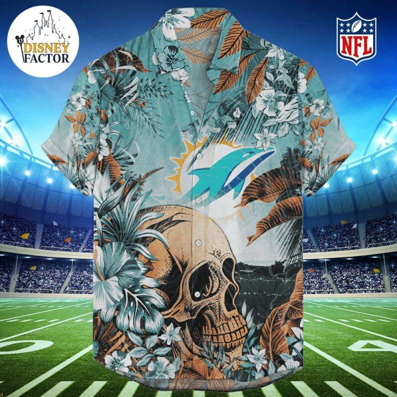 Miami Dolphins Hawaiian Shirt Skull Hawaiian