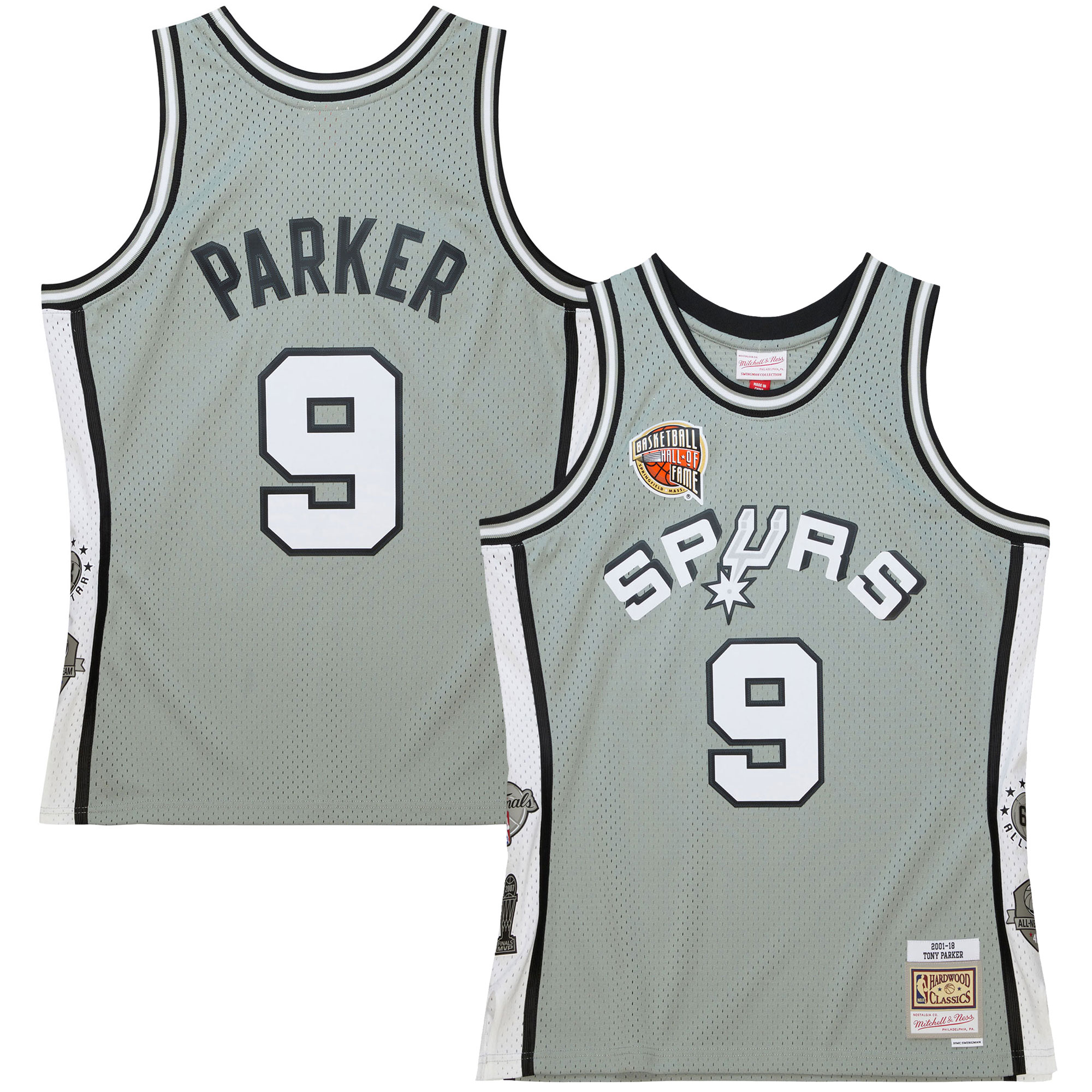 Tony Parker San Antonio Spurs Mitchell & Ness Unisex Hall of Fame Class of 2023 Throwback Swingman Jersey – Gray