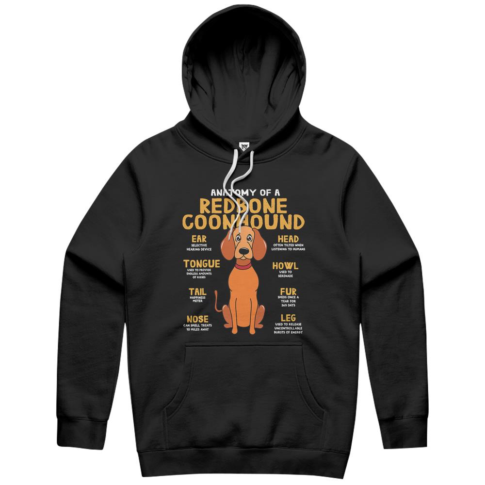 Redbone Coonhound Anatomy Funny Dog Mom Dad Gift Hoodie