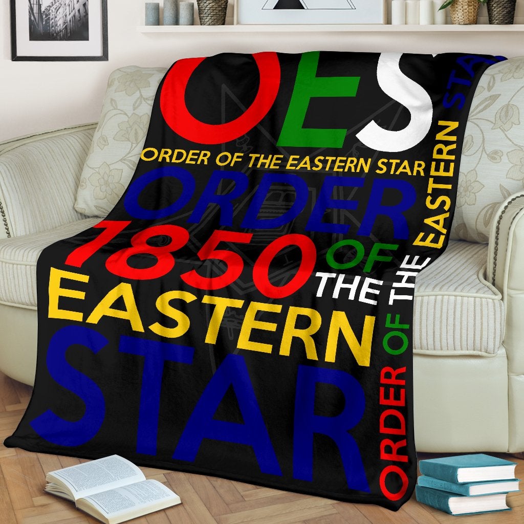 Wonderprint Home Set Order Of The Eastern Star Founding Year Blanket Lt10