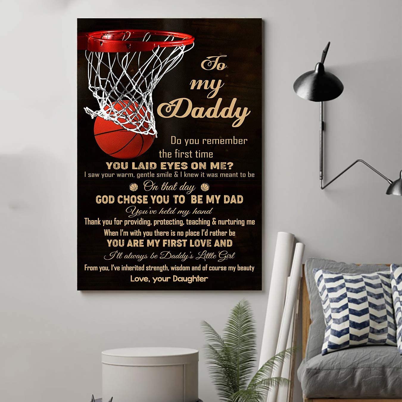 Poster for Room Aesthetic – Command Strips Wall Decor – Ly45 Basketball Poster – Daughter to Daddy – Do You Remember The First Time You Laid Eyes On Me