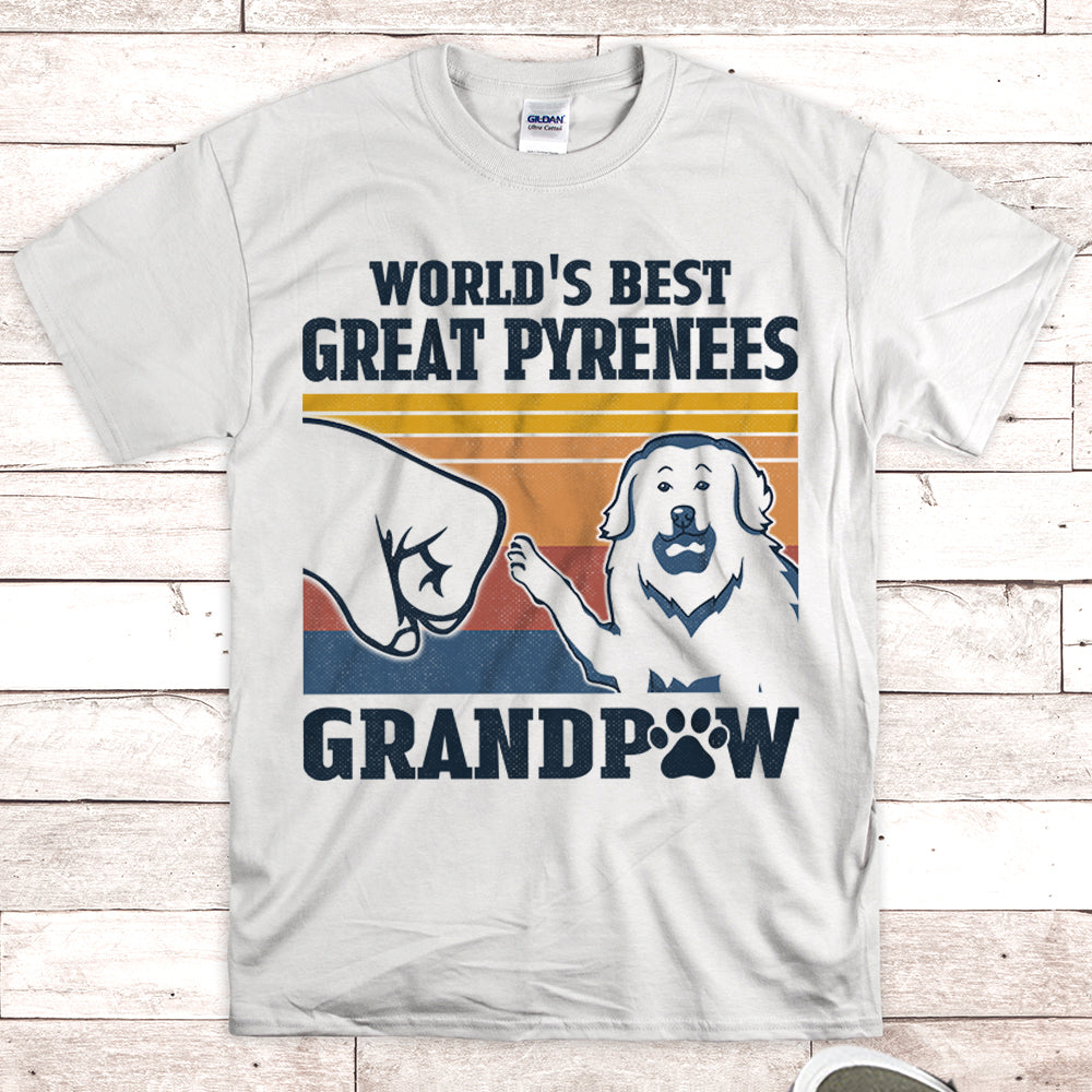 World’S Best Great Pyrenees Grandpaw Shirts Gift For Great Pyrenees Grandpa M0402 Nh95