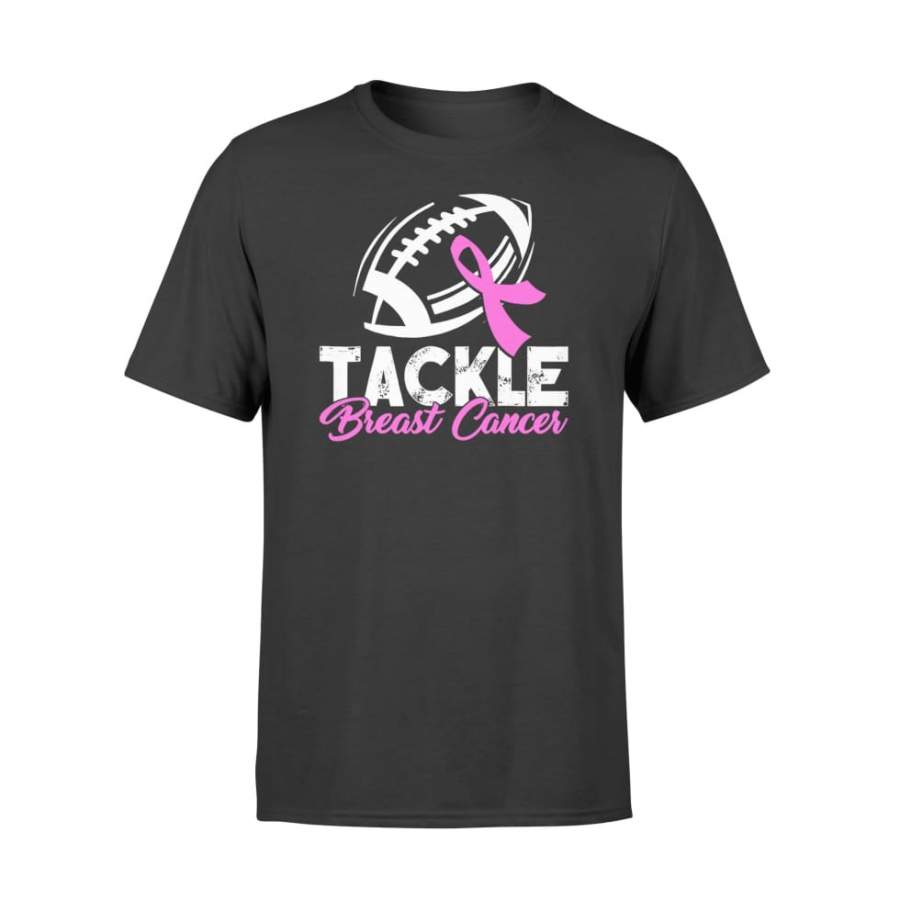 Tackle Breast Cancer Shirt Awareness Football Survivor Gift Shirt For Men Women – Standard T-shirt