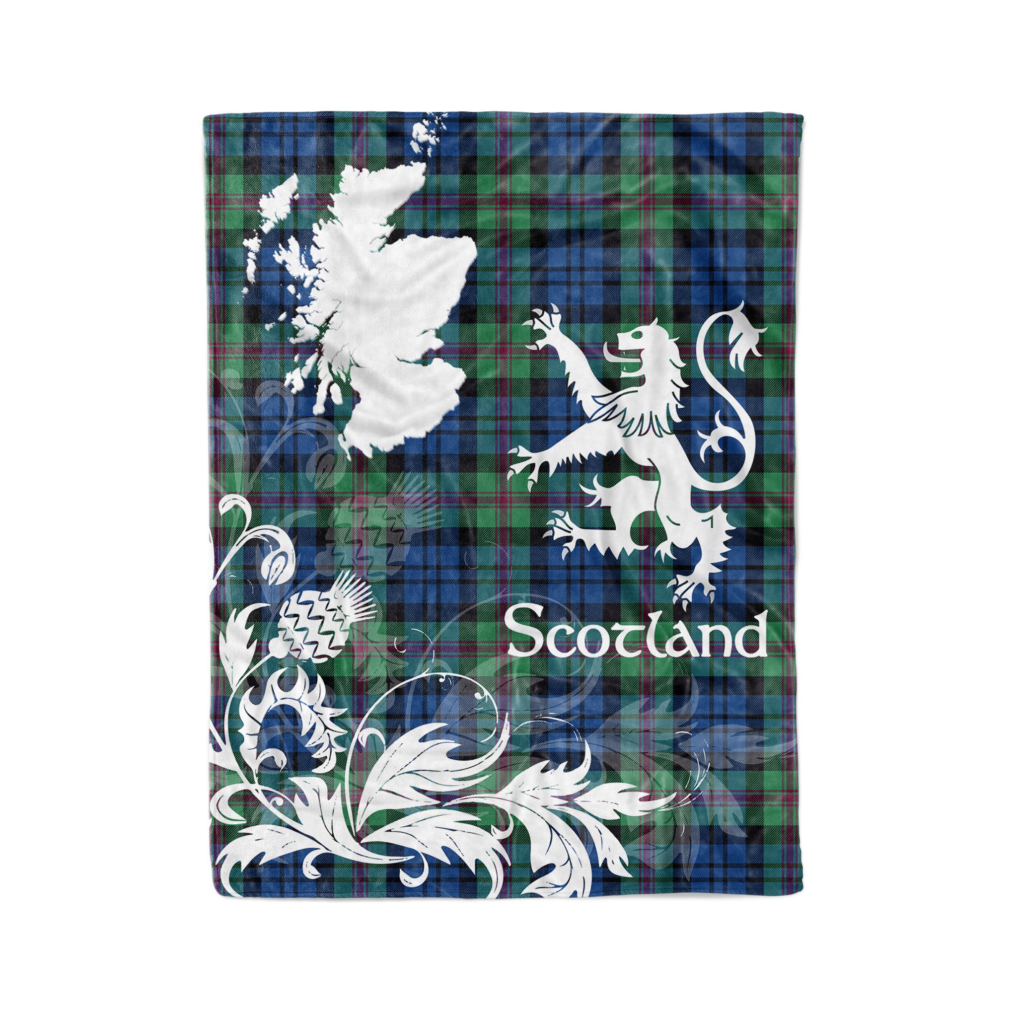 Tartan Plaid Fleece Blanket Tartan Blanket Thistle And Lion Scottish Clan Baird Ancient Plaid Blanket