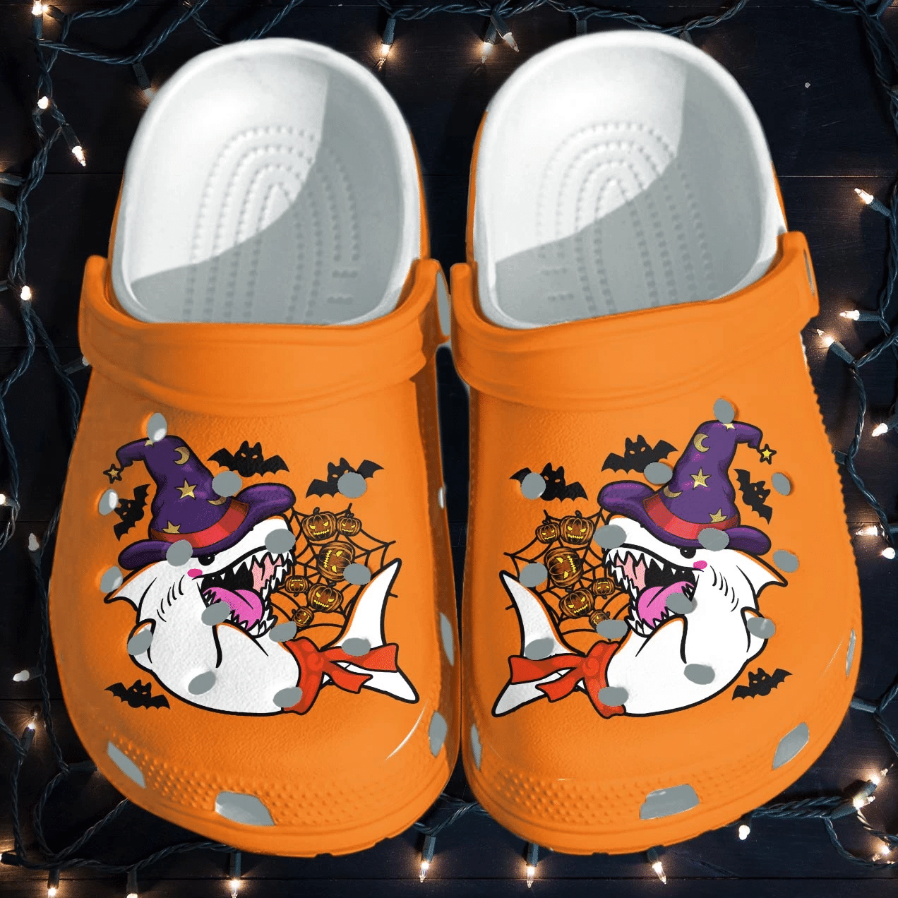 Angry Shark Witch Shoes Clog – Happy Halloween Crocss Crocband Clog Birthday Gift For Man Women For Men Women Kids