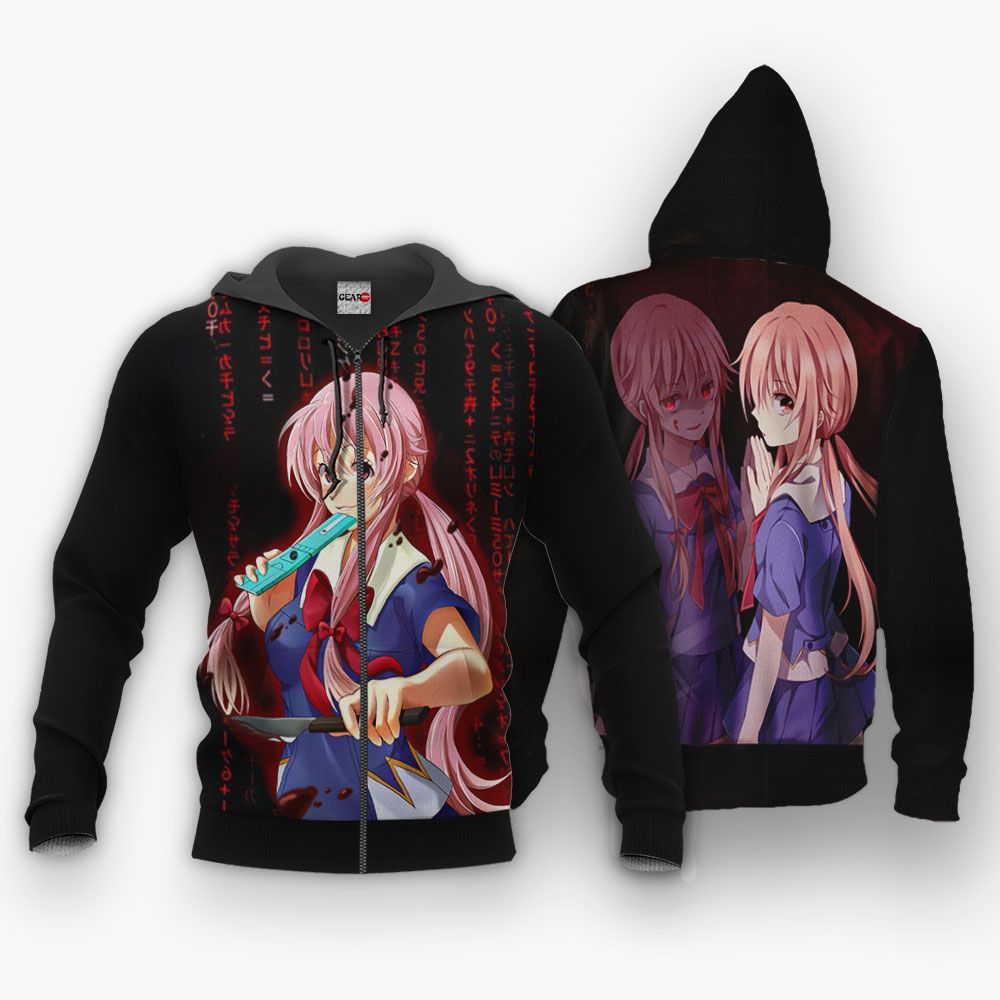 Yuno Gasai Hoodie Future Diary Mirai Nikki Anime Jacket Shirts