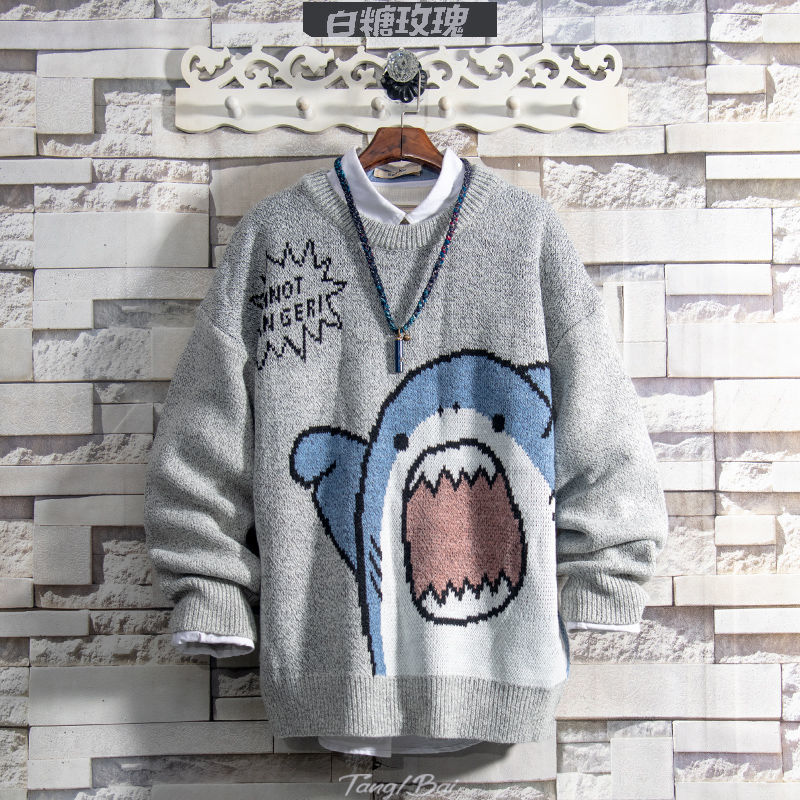 BiggOrange Personality Street Bear Sweater Female Autumn and Winter Design Sense Niche Loose Lazy Wind Round Neck Cardigan Top alx