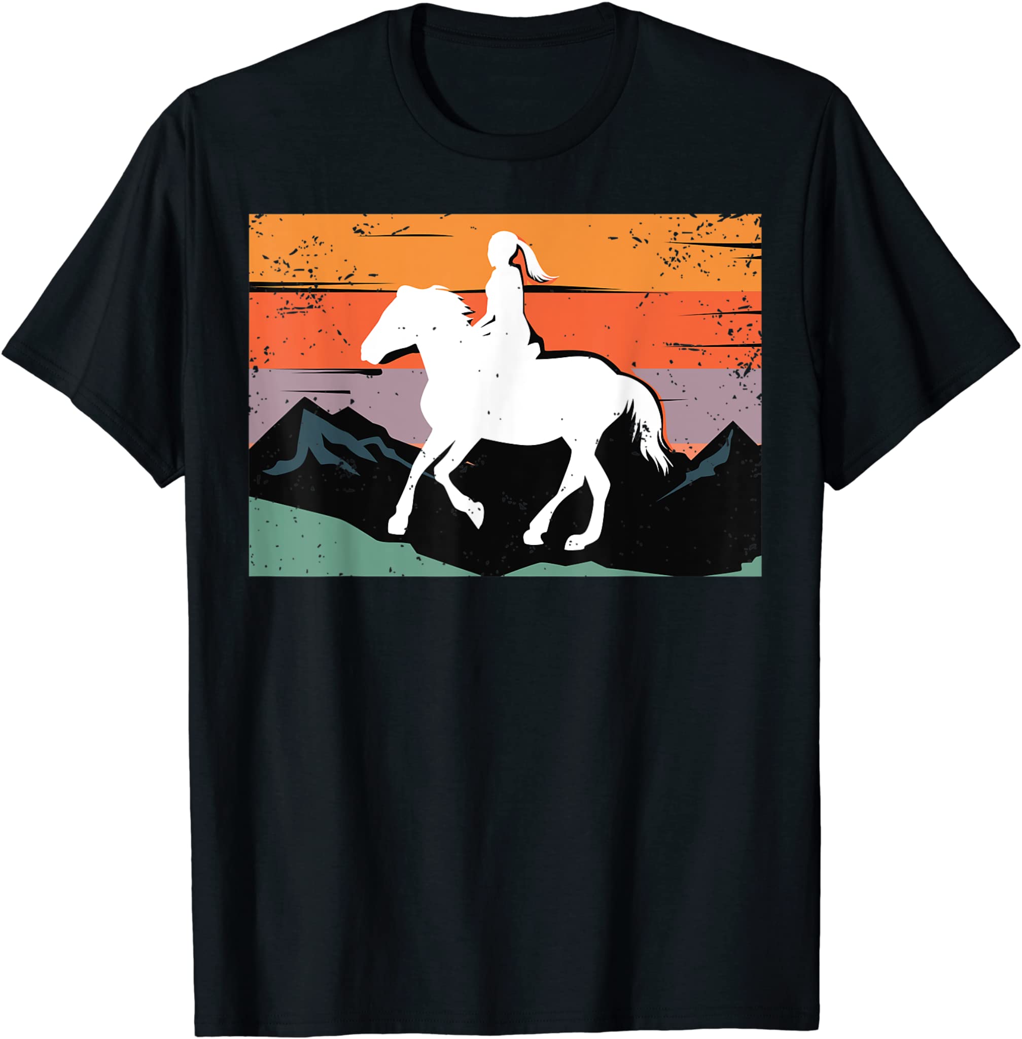 Funny Retro Western Cowgirl Gift For Girl Horse Riding Women T-Shirt