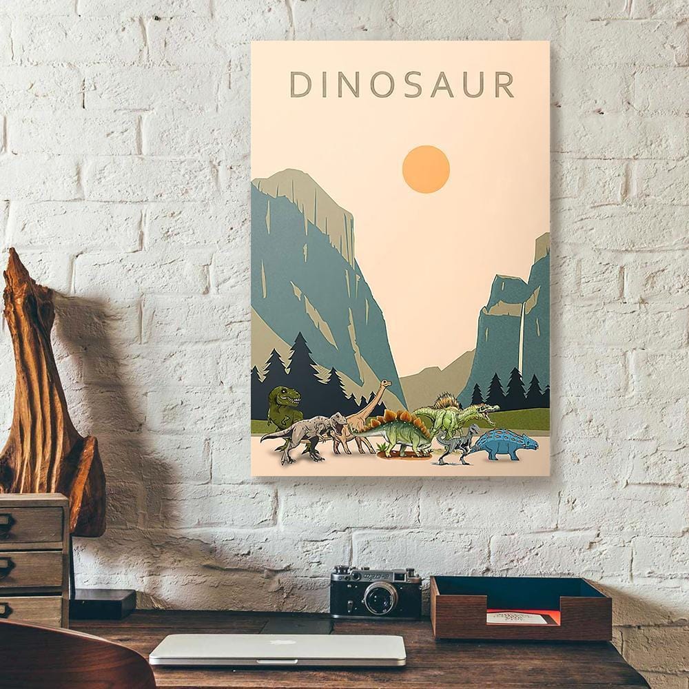 Canvas Art Prints Dinosaur Park Vertical Canvas Wall Art Appealing Home Decor Canvas