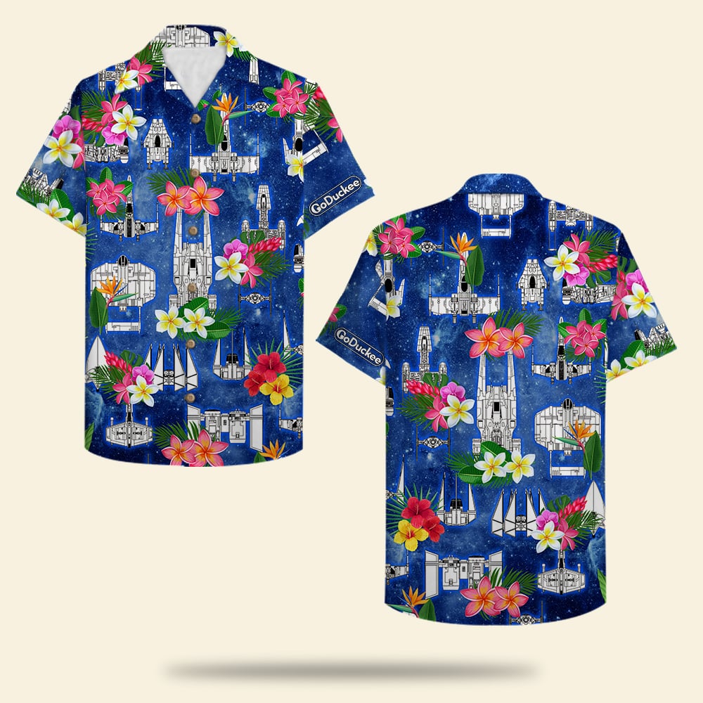 Hawaii Shirt Floral Spaceship Pattern Ha72640