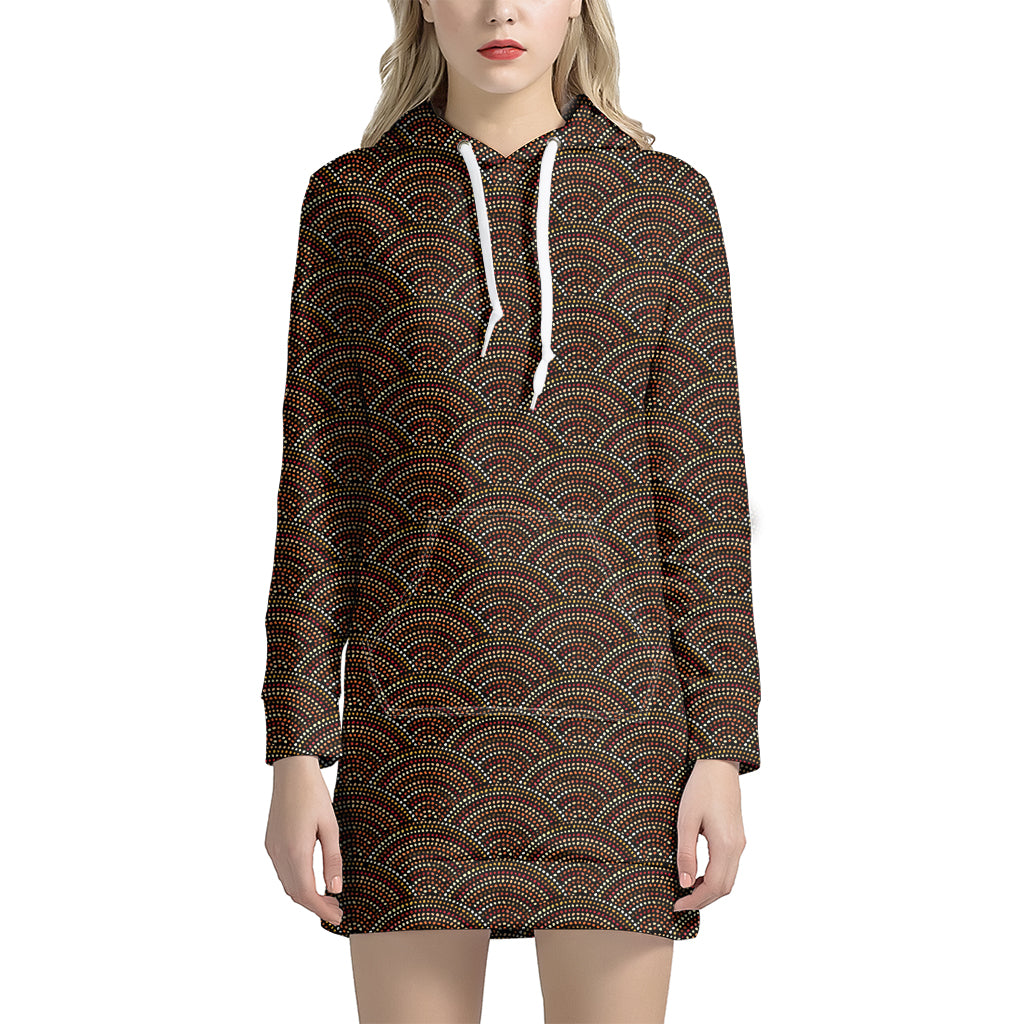 African Afro Dot Pattern Print Women’S Pullover Hoodie Dress